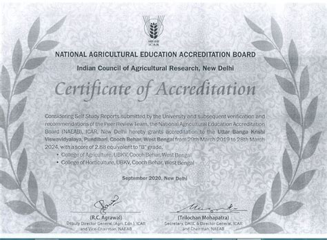 Icar Accreditation Uttar Banga Krishi Viswavidyalaya