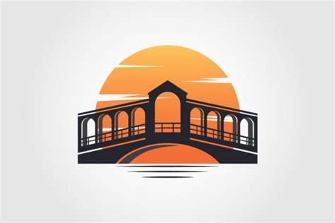 Vintage Rialto Bridge With Sunset Logo Graphic By Prasthf Creative