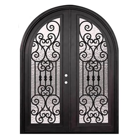 Custom Luxury Arched Wrought Iron Front French Door Double Door With Glass Foshan Buy Wrought