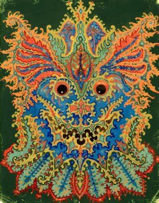 Kaleidoscope Cats Cat Pattern On Green By Louis Wain