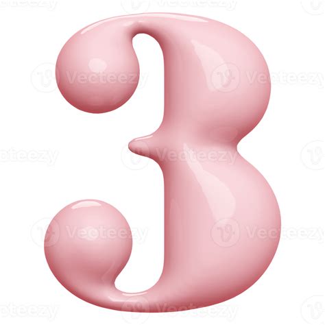 Pink 3d Number 3 46646143 Png