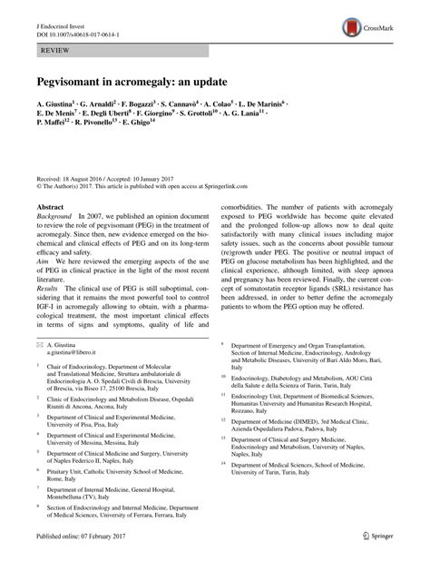 (PDF) Pegvisomant in acromegaly: an update