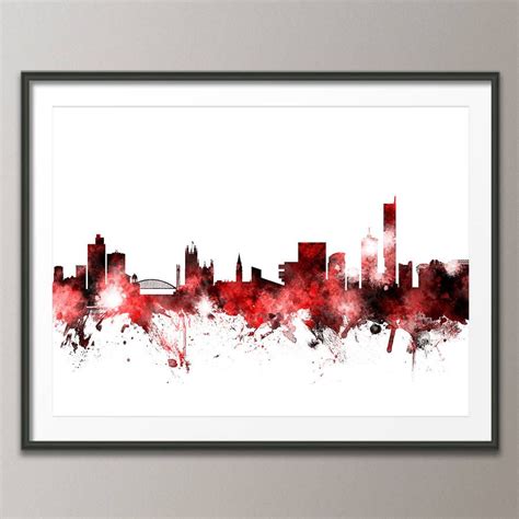 Manchester Skyline Cityscape By ArtPause Posters Art Prints Skyline