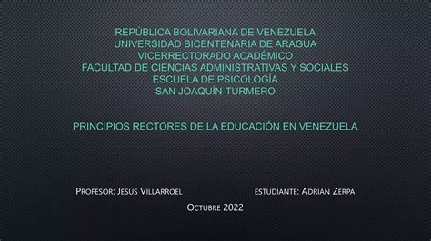 Principios Rectores De La Educacion Pptx