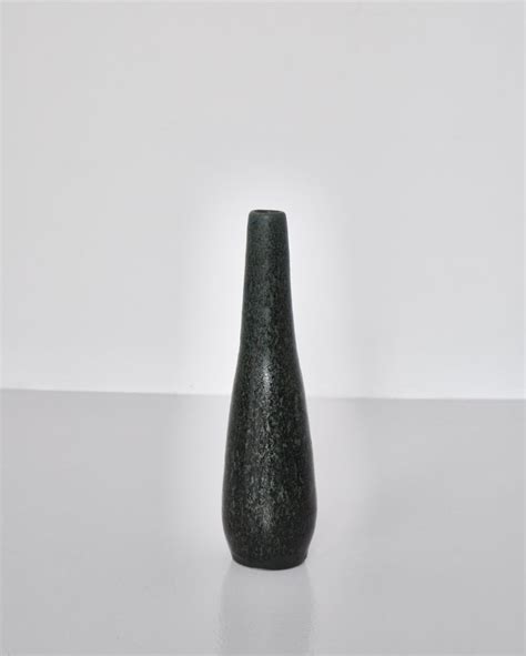 Unique High Blue Stoneware Vase By Ole Bjørn Krüger 1960s Danish