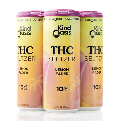 Delta 9 Thc Seltzer 4 Pack 10mg Lemon Fader Kind Oasis