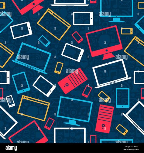 Gadgets icons seamless pattern over social media background. Vector ...