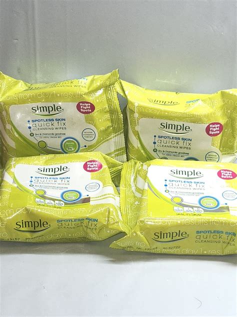 Simple Spotless Skin Quick Fix Cleansing Makeup Remover Wipes 25 Ct Ea 4 Pks Ebay