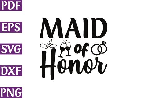 Maid Of Honor Wedding Svg Design Graphic By Thecraftable · Creative Fabrica