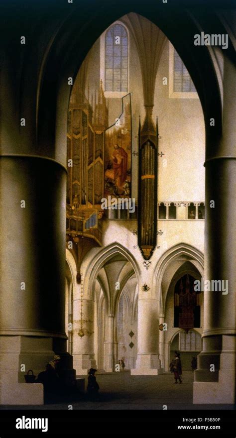 Interior Of The Church Of Saint Bavo In Haarlem Oil On Panel