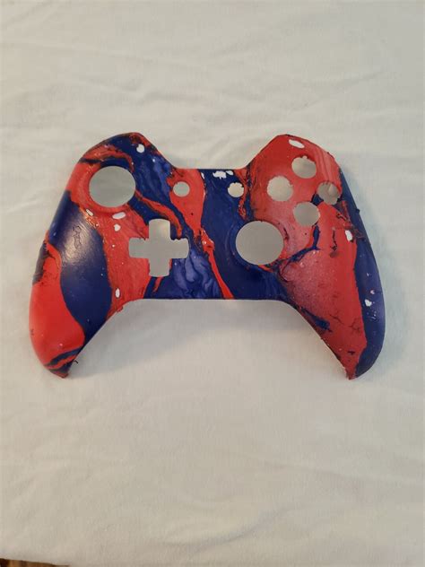 Hydro Dipped Xbox One Controller Front Shell Blue Red Etsy