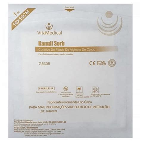 Curativo De Alginato De C Lcio Kangli Sorb Cm X Cm Vitamedical