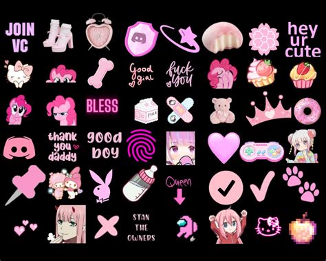 200 Pink Kawaii Emotes For Twitch And Discord Cute Anime Pink Emotes Aesthetic Emojis Emotes