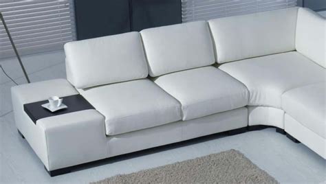 Divani Casa T35 White Modern Leather Sectional Sofa Wlight At Futonland