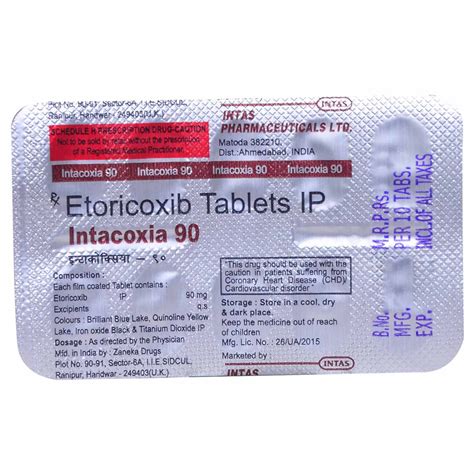 Intacoxia 90 Tablet 10s Price Uses Side Effects Composition