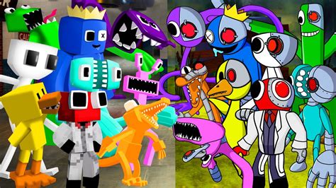 New Rainbow Friends But Survivor Vs Minecraft New Characters🎶fnf New Mod Roblox Rainbow