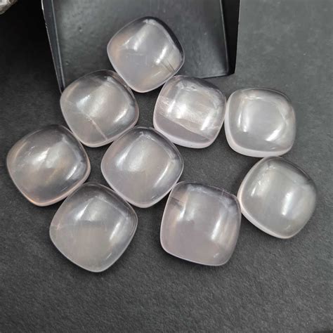 Natürlich Rose Quarz Kissen Cabochon Loser Stein Menge 3 Stück 20 MM 93