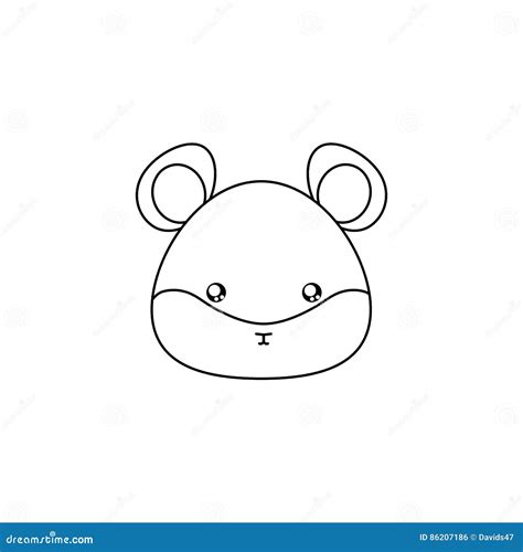 Hamster Drawing Face stock vector. Illustration of white - 86207186