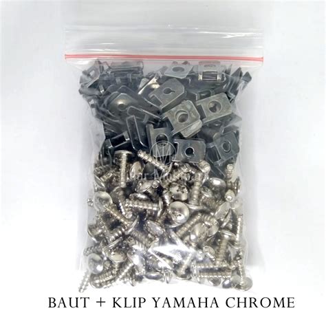 Jual 1 Pak Baut Klip Yamaha 5x16 Crome Baut Klip Yamaha Crome Baut