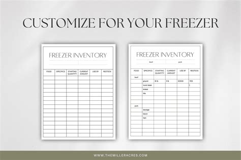 Freezer Inventory Printable The Miller Acres