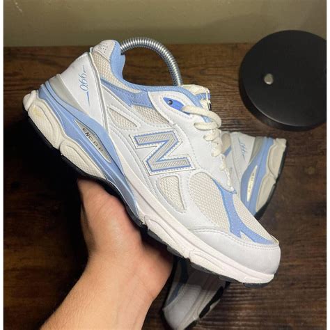 Rare New Balance 990v3 Women’s Sz 8 5 White Blue Depop