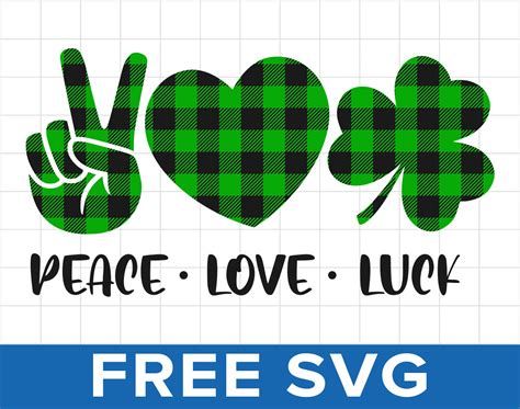 Peace Love Luck St Patrick S Day Svg Silhouette Cut File Freesvgcut Org