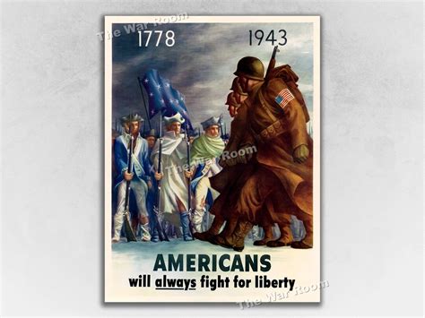 1778 1943 Americans Always Fight For Liberty Ww2 Army Poster Etsy