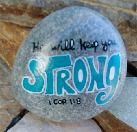 He Will Keep You Strong Painted Rock Scripture Etsy In 2020 Hand