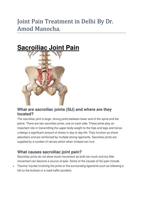 PPT - Sacroiliac Joint Pain Treatment In Delhi, India PowerPoint ...