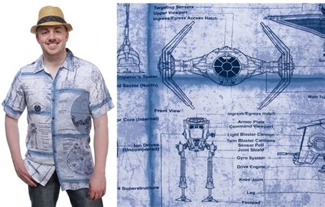 Star Wars Schematics Hawaiian Shirt Awesomestuffyoucanbuy