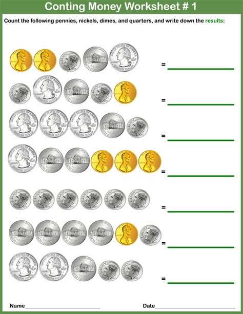 Counting Money Worksheets Printerfriendly