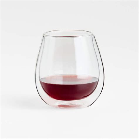 Bodum Double Walled Stemless Red Wine Glass Crate Barrel