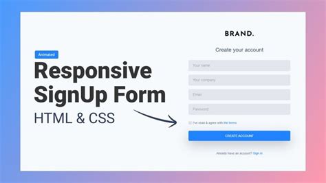 Responsive Animated Form Using HTML and CSS | CSS Forms | Responsive ...