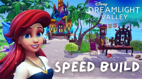 Decorating Princess Ariel S Dazzle Beach Home 🐚 Speed Build Disney Dreamlight Valley Youtube