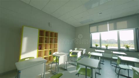 Classroom With Desks And Blackboards In Primary School Stock Video Video Of Lesson Desk