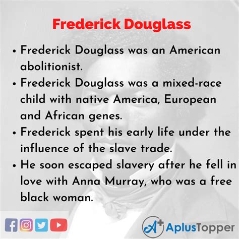 Frederick Douglass Essay Essay On Frederick Douglass For Students And