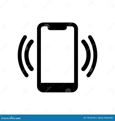 Smart Phone In Silent Mode Icon Or Mobile Phone Vibrating Icon In Black