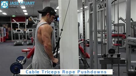 Cable Triceps Rope Pushdowns Youtube