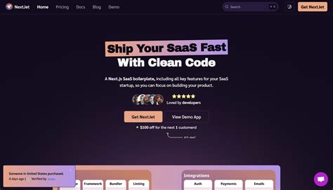 Nextjet A Next Js Saas Boilerplate With Clean Code