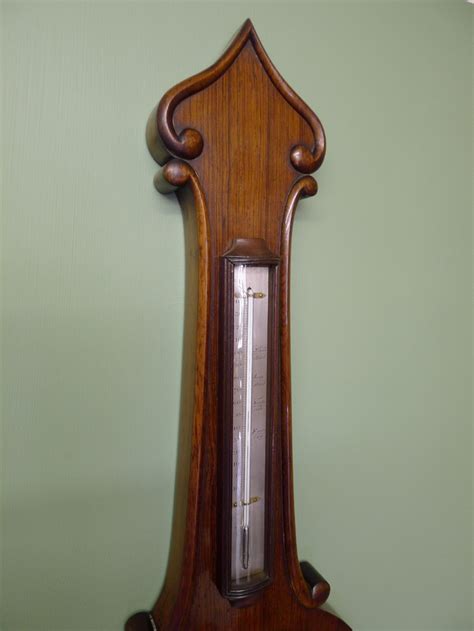 A Good Victorian Rosewood 10 Inch Dial Wheel Barometer In Full Working