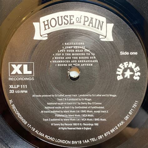 House Of Pain Fine Malt Lyrics House Of Pain Vinyl7 Records