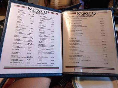 Carta De Ristorante Bar Nabucco Santiago De Quer Taro Prol Av