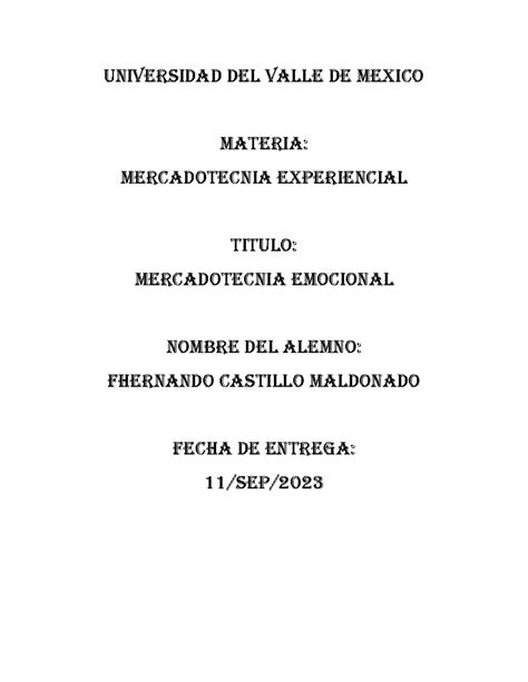 A1 FCM Merca Plan De Mercadotecnia UNIVERSIDAD DEL VALLE DE MEXICO