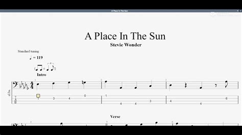 Stevie Wonder A Place In The Sun Bass Tab Youtube