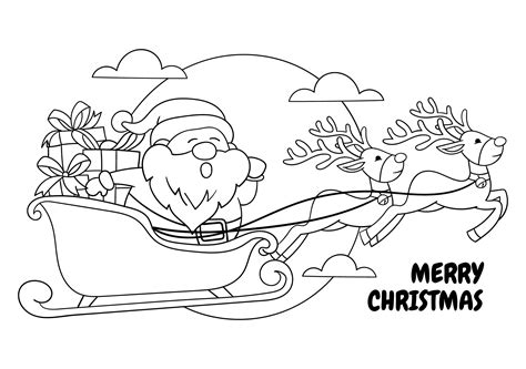 Free Printable Santa Sleigh Coloring Pages