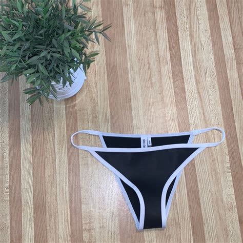 Swim Hoaka Swimwear Black And White Bikini Bottoms Poshmark