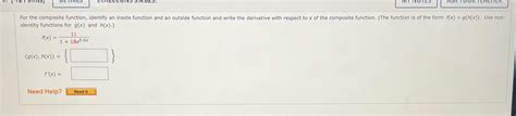 [solved] For The Composite Function Identify An Inside Function And An Course Hero