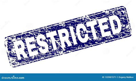 Scratched Restricted Framed Rounded Rectangle Stamp Stock Vector