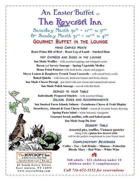 Easter Buffet - The Roycroft Inn