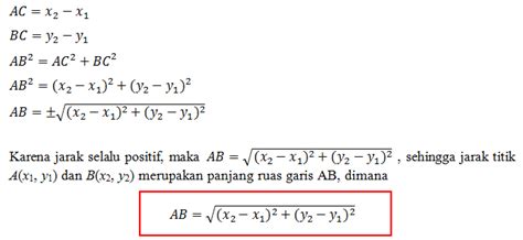 Konsep 21 Rumus Jarak 2 Titik